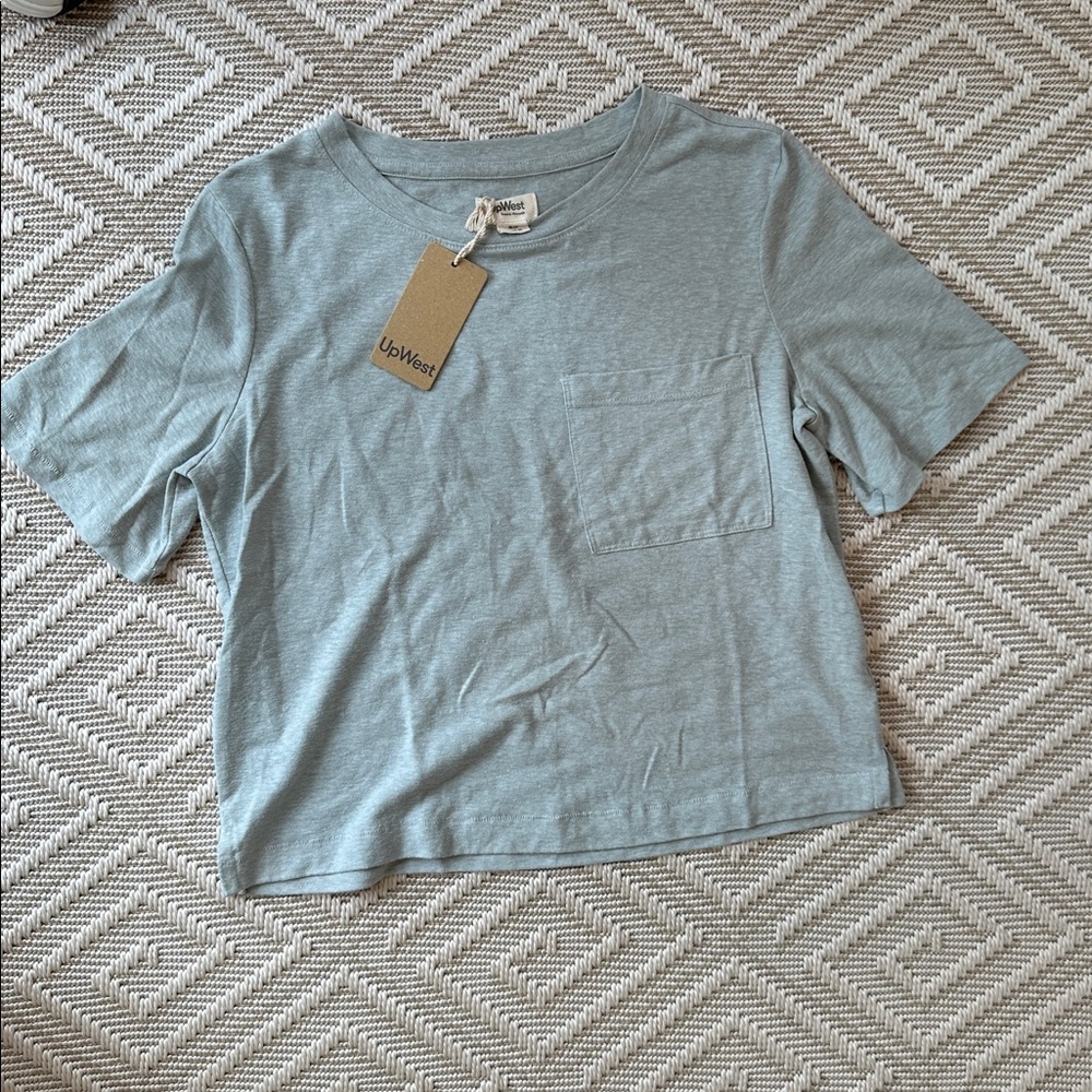 UpWest Cropped and Boxy Hemp Tee- in Seafoam *NWT - Picture 2 of 7